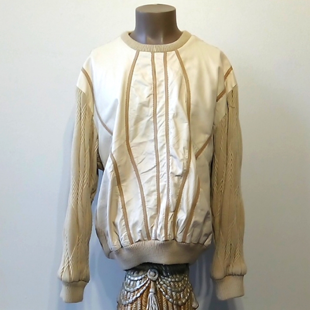 Vintage Lamb Skin 1pc Cream and Tan Sweater by Mark Andre